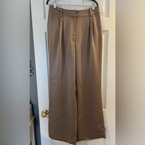Favorite Daughter Taupe Wide Leg Pleated Pants